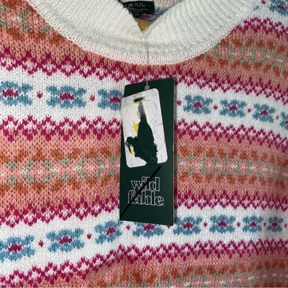NWT Wild Fable Faire Isle Crop Sweater - Picture 5 of 6